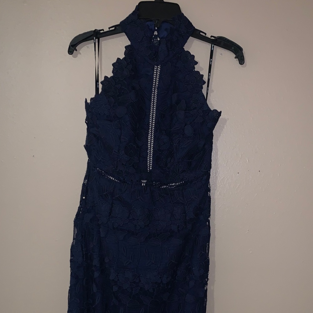 Lace mock neck